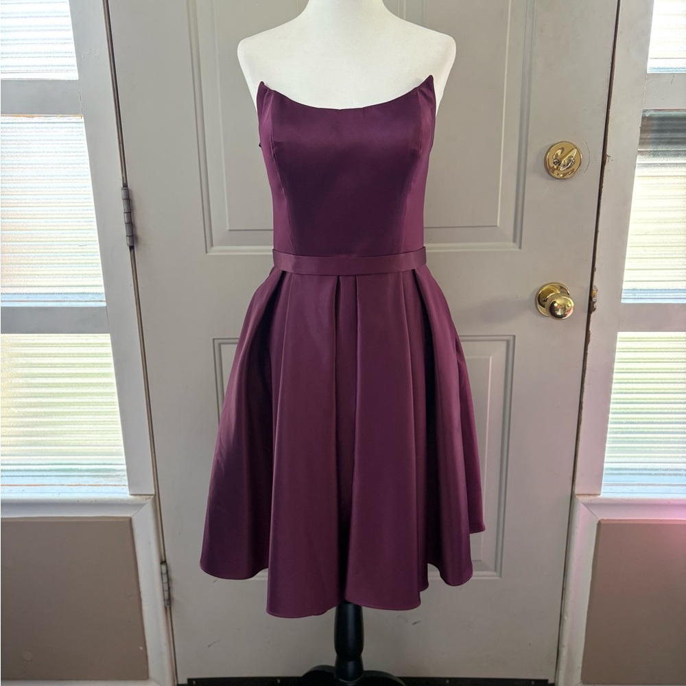 Elegant Purple Strapless Dress